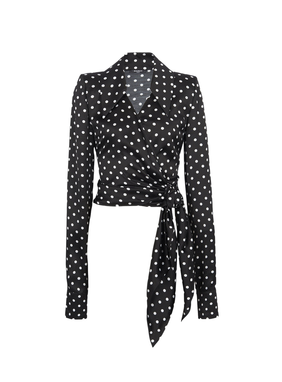 Chemise courte à pois et nouée - Noir & Blanc