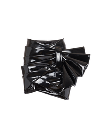 Jupe courte drapée en vinyle - Noir