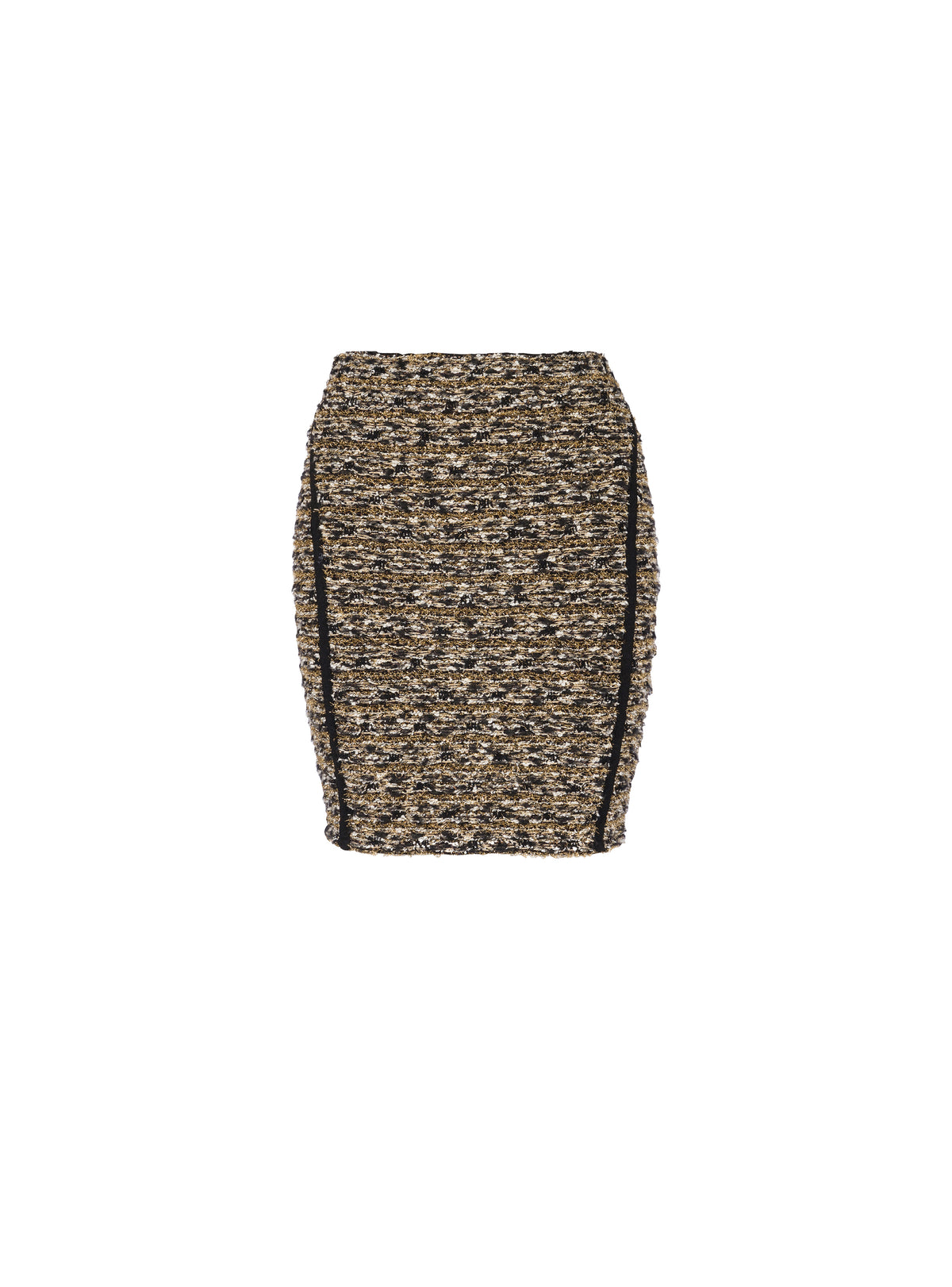 Lurex tweed midi skirt - Black & Gold