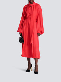 Silk midi skirt - Bright Fuchsia