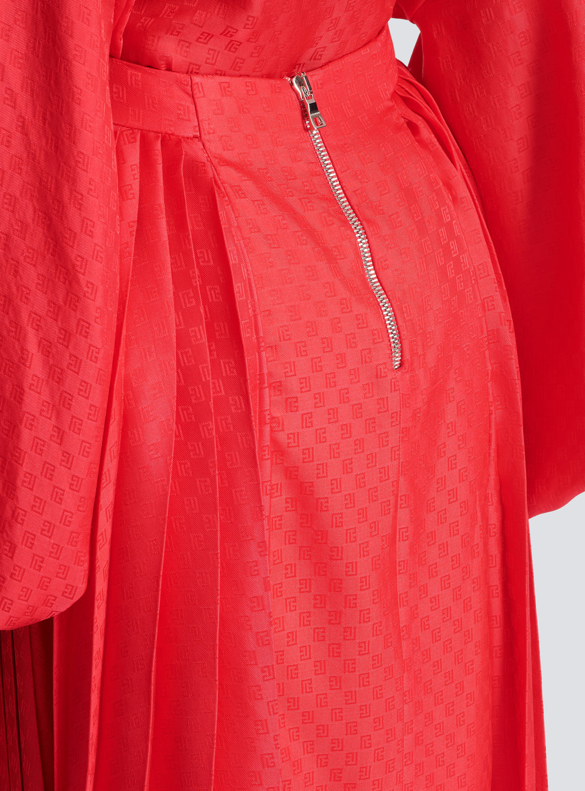 Jupe plissée midi mini monogramme - Fuchsia Vif