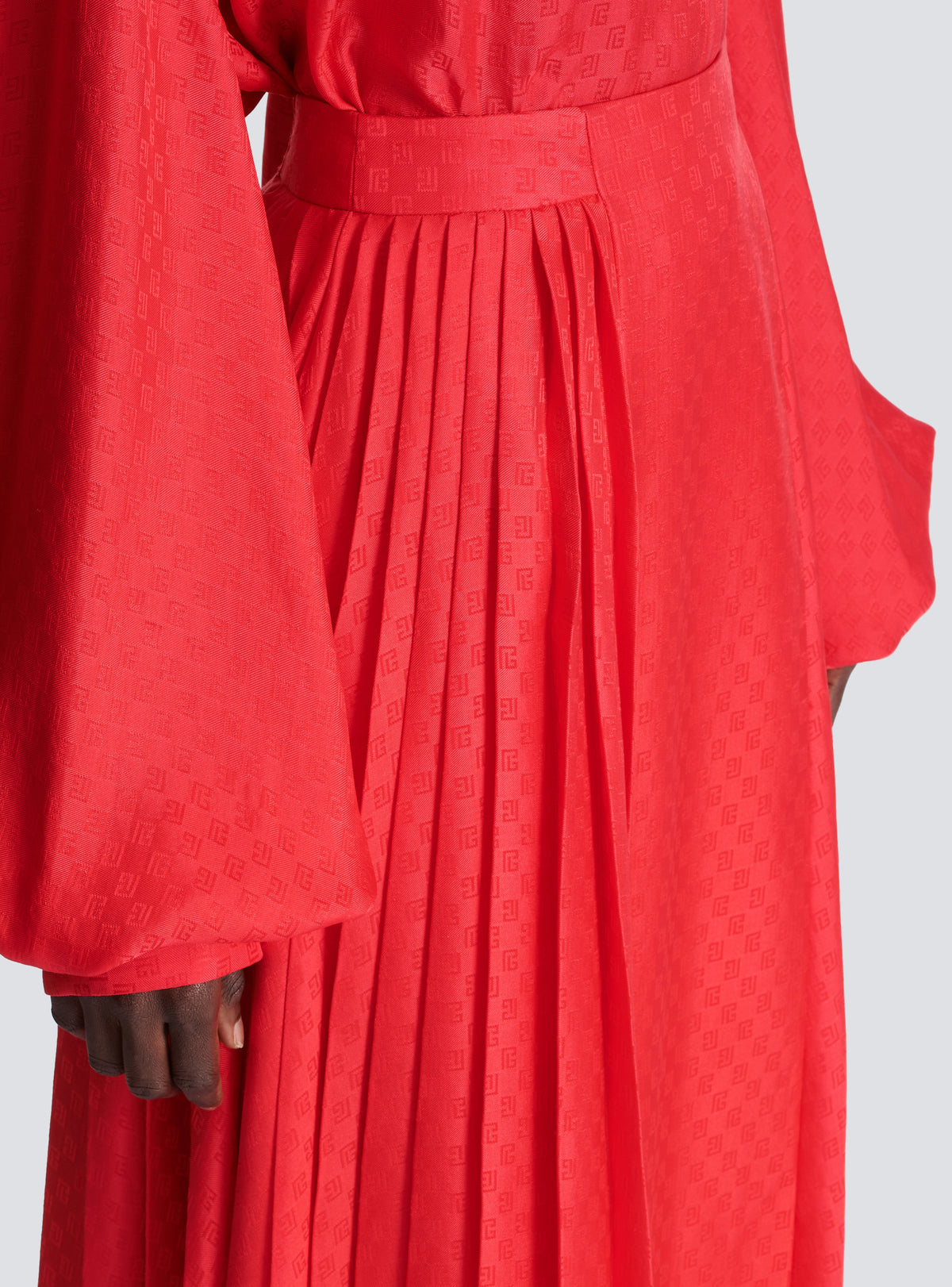 Jupe plissée midi mini monogramme - Fuchsia Vif