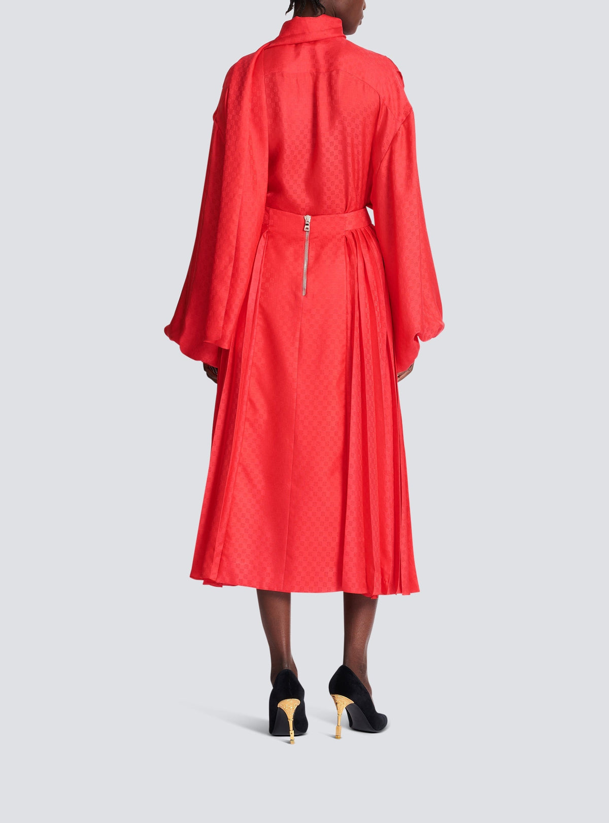 Silk midi skirt - Bright Fuchsia