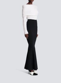 Long knit skirt - Black