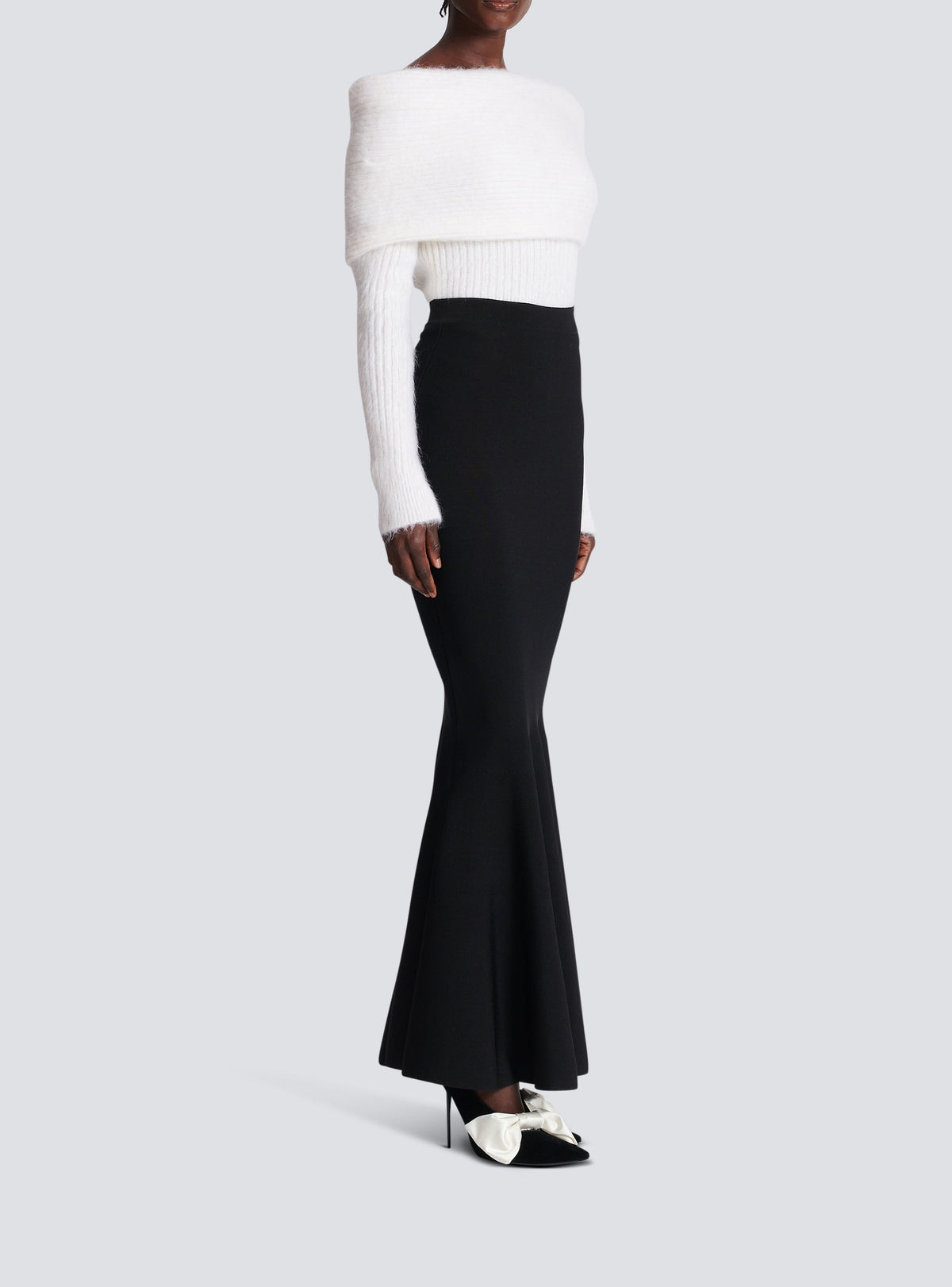 Long knit skirt - Black