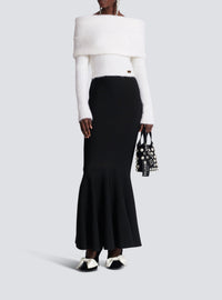 Long knit skirt - Black