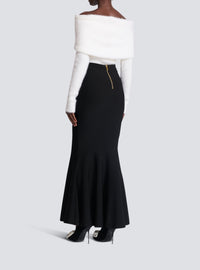 Long knit skirt - Black