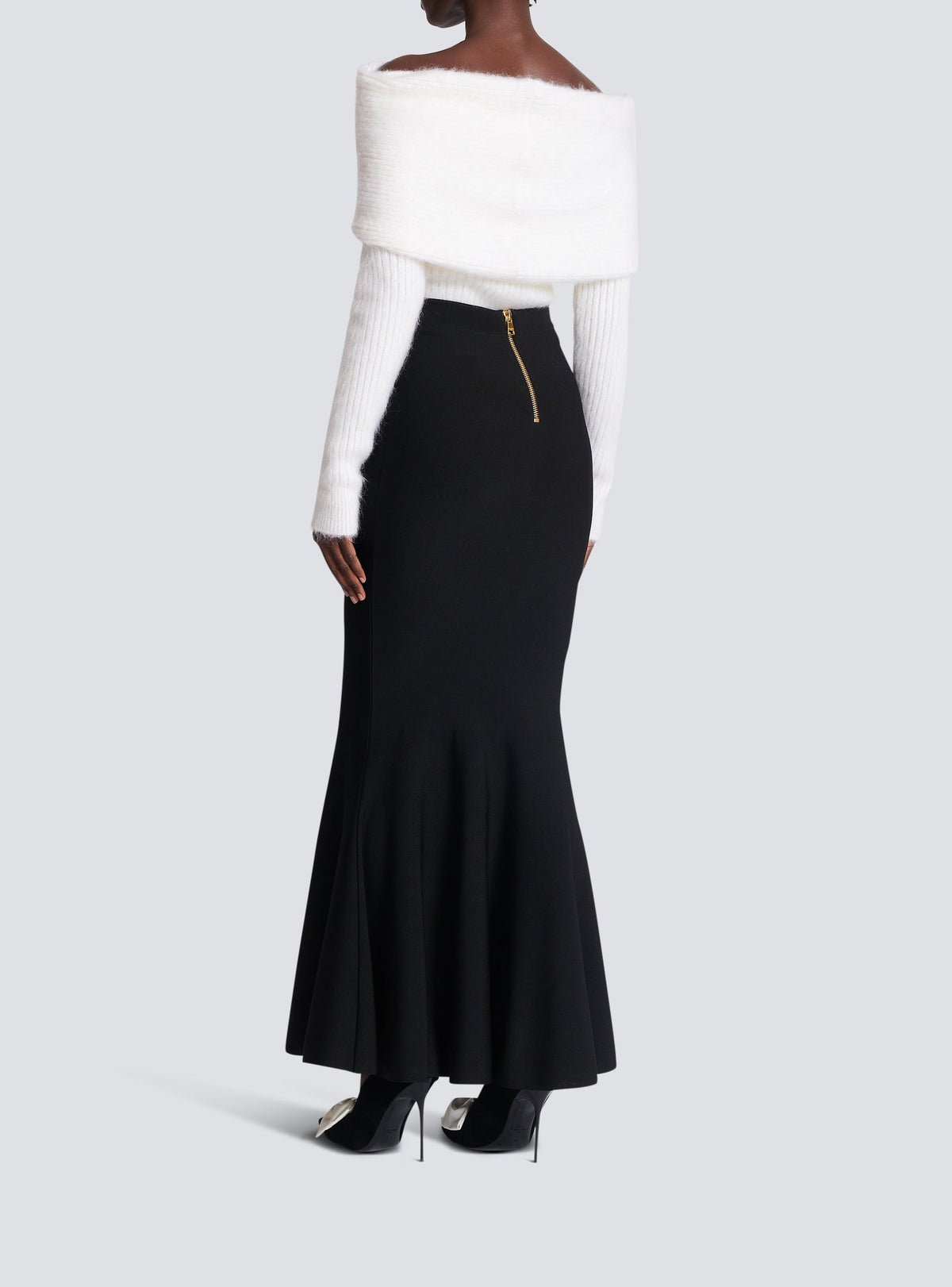 Long knit skirt - Black