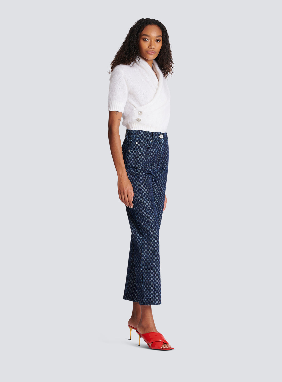 Jean en denim mini monogramme - Bleu Jean Brut & Bleu Jean