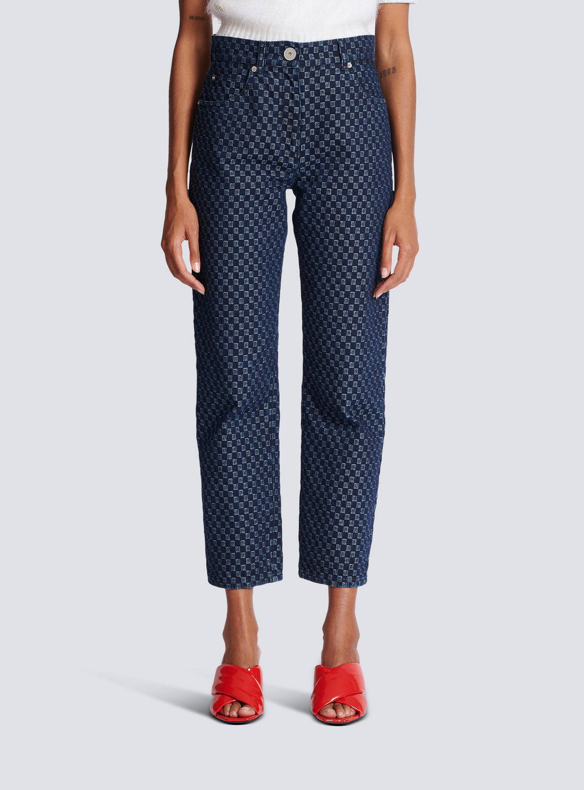 Jean en denim mini monogramme - Bleu Jean Brut & Bleu Jean
