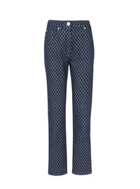 Pantalon mini monogramme en denim - Bleu Jean Brut & Bleu Jean