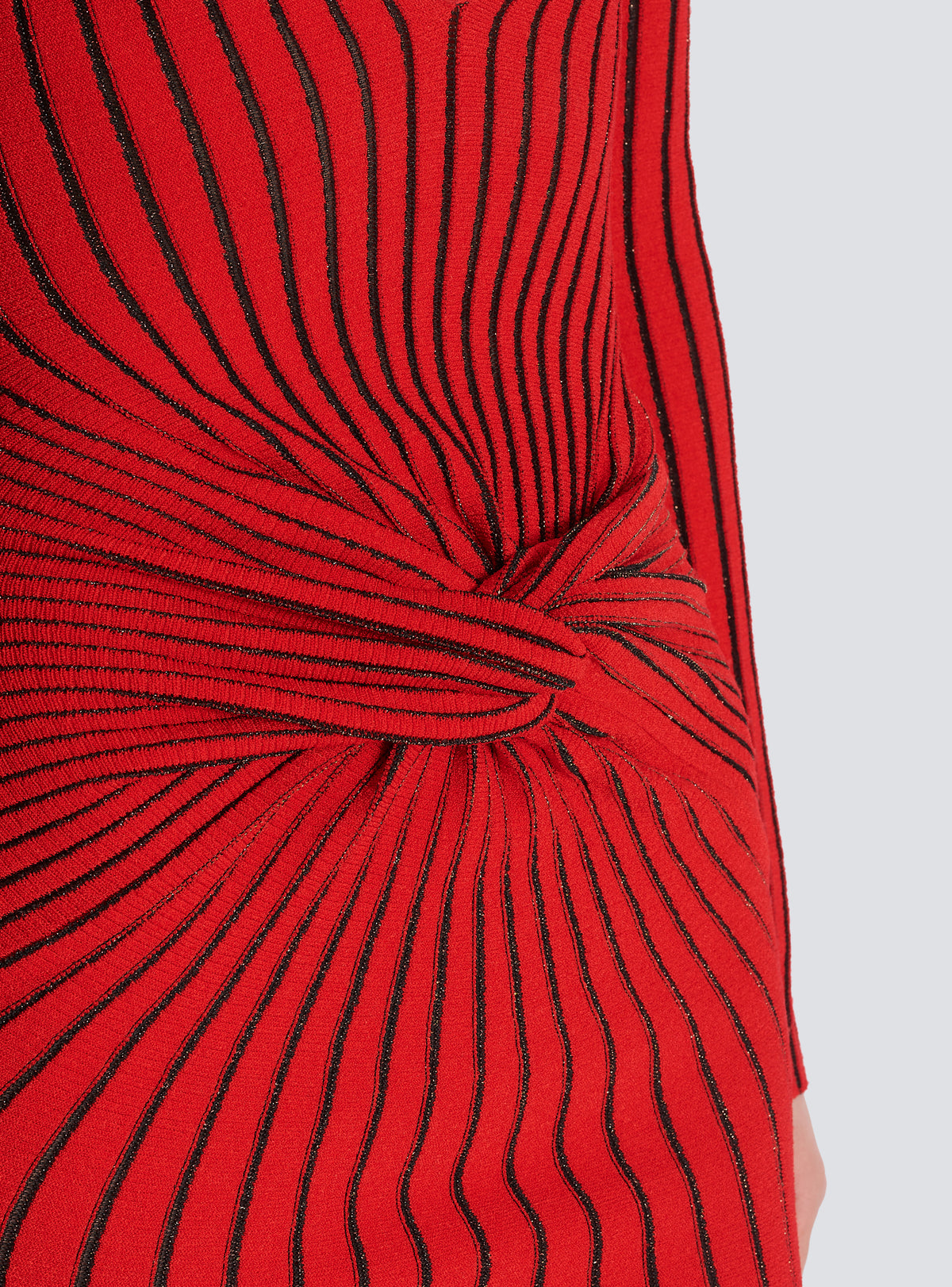 Robe drapée en maille - Rouge & Noir Irisé