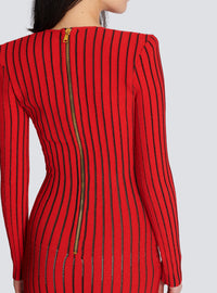 Robe drapée en maille - Rouge & Noir Irisé
