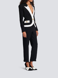Veste bicolore en laine - Noir & Blanc