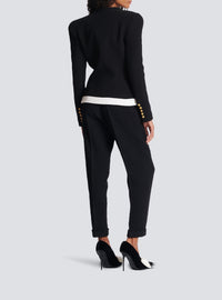 Veste bicolore en laine - Noir & Blanc
