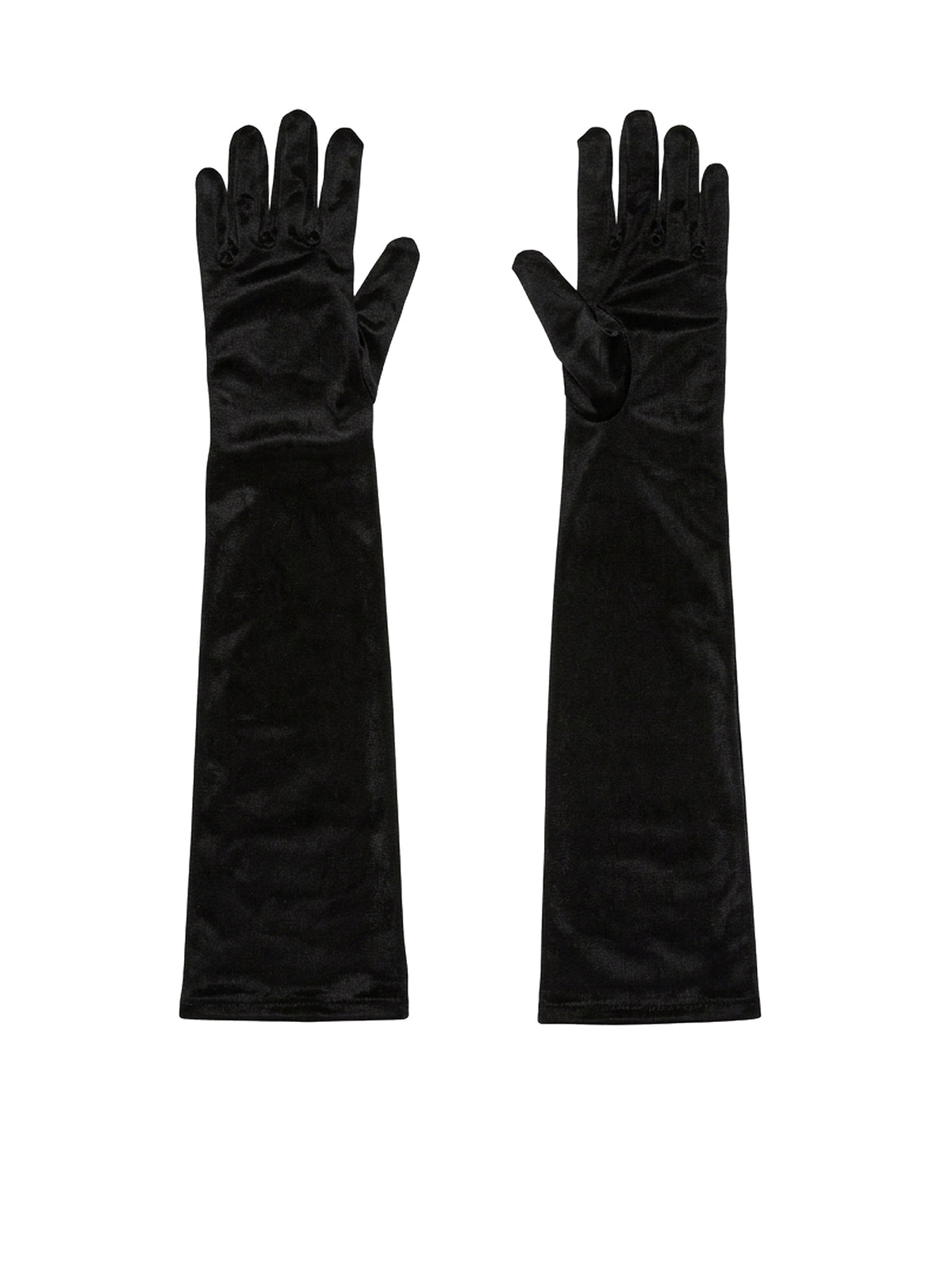 Gants longs en velours - Noir