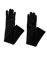 Gants longs en velours - Noir