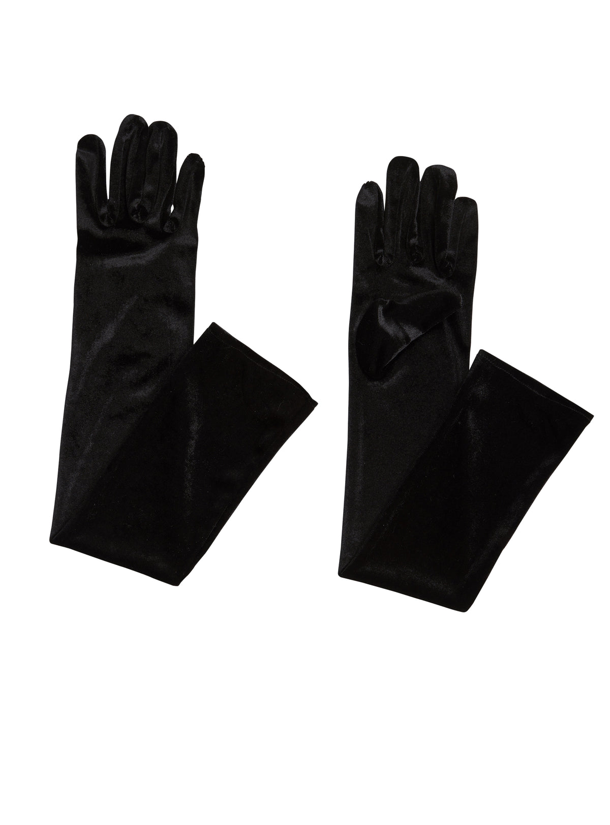 Gants longs en velours - Noir
