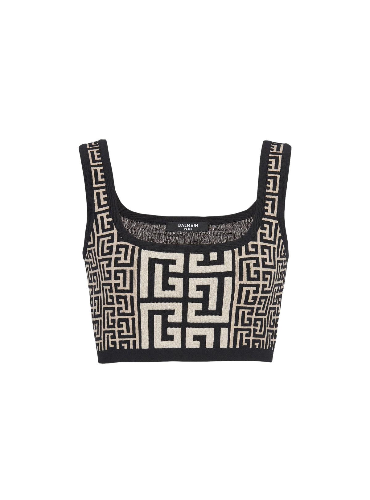 Cropped wool top - Ivory & Black