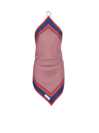 Top foulard dos-nu imprimé monogramme - Rouge & Bleu & Blanc