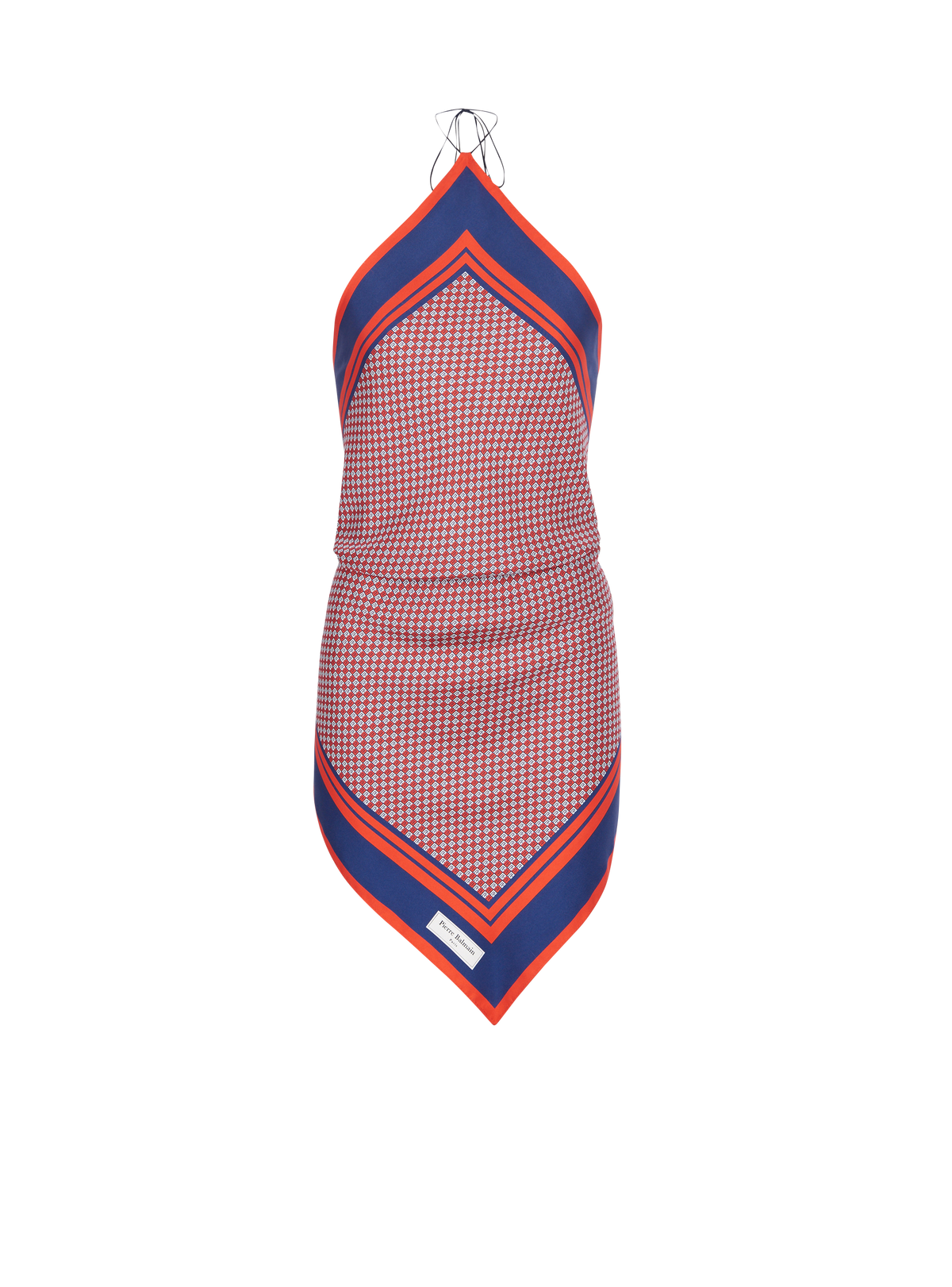 Top foulard dos-nu imprimé monogramme - Rouge & Bleu & Blanc