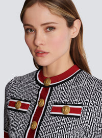Top court en jacquard monogramme - Noir & Blanc & Rouge
