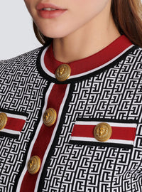 Top court en jacquard monogramme - Noir & Blanc & Rouge