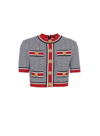 Top court en jacquard monogramme - Noir & Blanc & Rouge