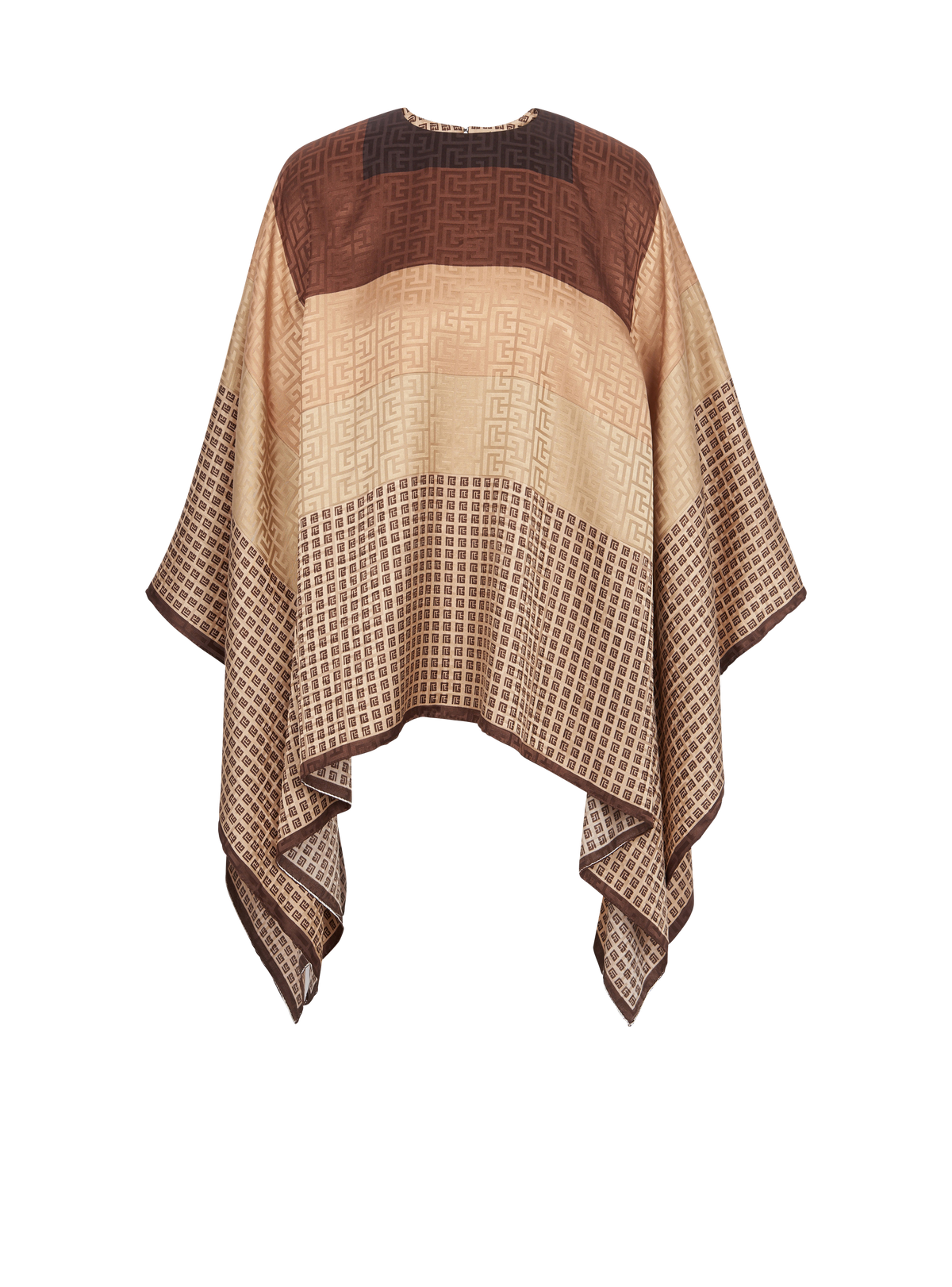 Haut en soie imprimé monogramme - Multi-Marron