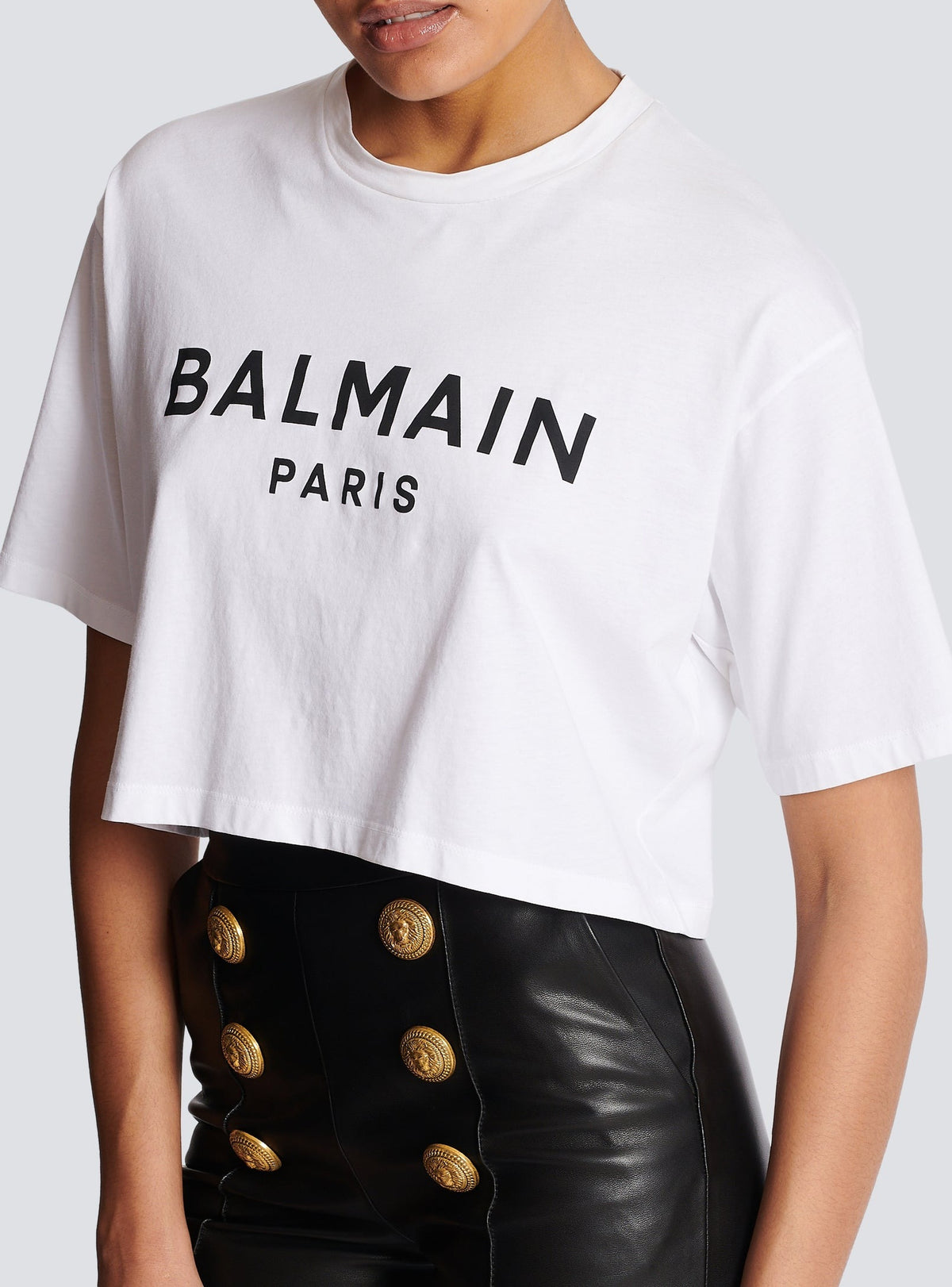 T-shirt imprimé Balmain Paris - Blanc & Noir