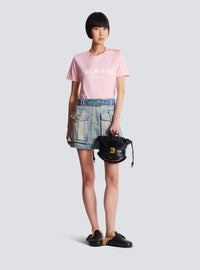 T-shirt imprimé balmain paris - Rose & Blanc
