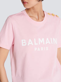 T-shirt imprimé Balmain Paris - Rose & Blanc
