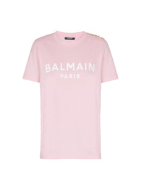 T-shirt imprimé Balmain Paris - Rose & Blanc