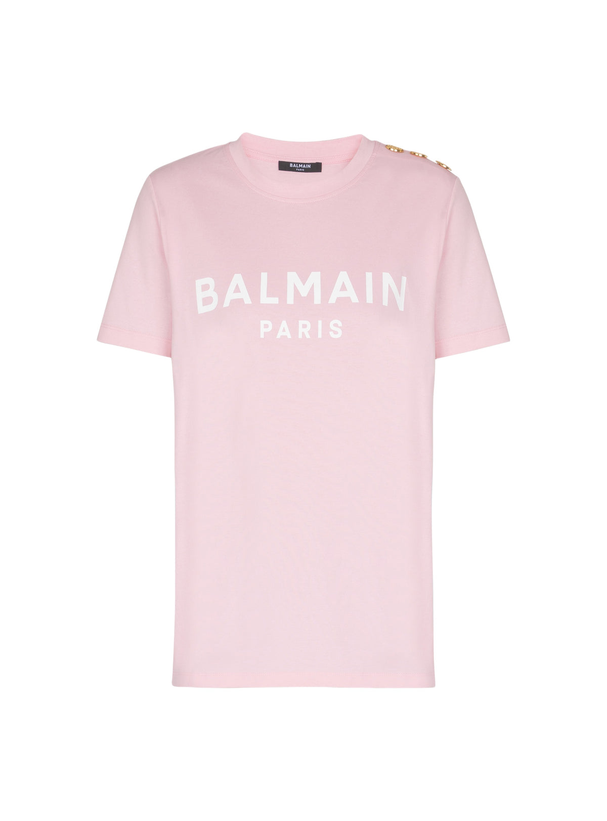 T-shirt imprimé Balmain Paris - Rose & Blanc