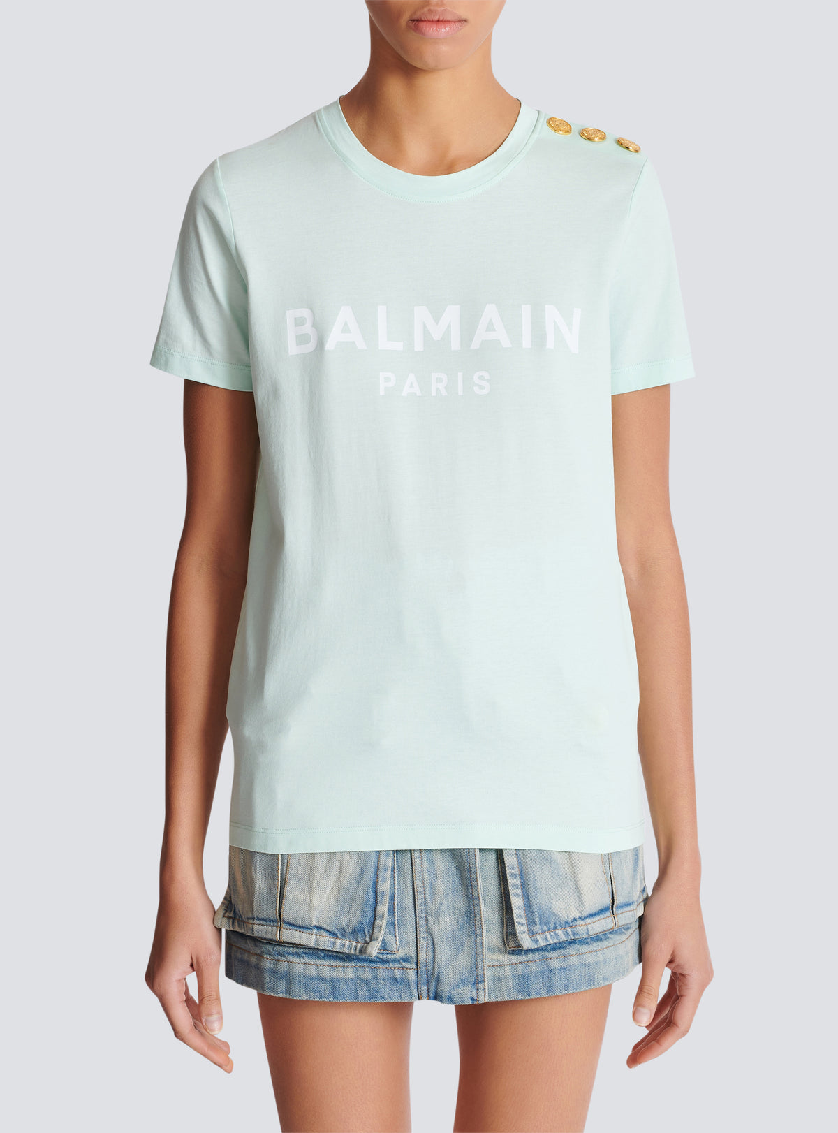 T-shirt imprimé balmain paris - Vert