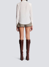 Chemise à boutons en soie - Blanc