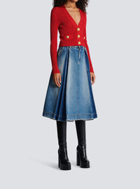Cardigan court en maille - Rouge Vif