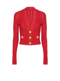 Cardigan court en maille - Rouge Vif