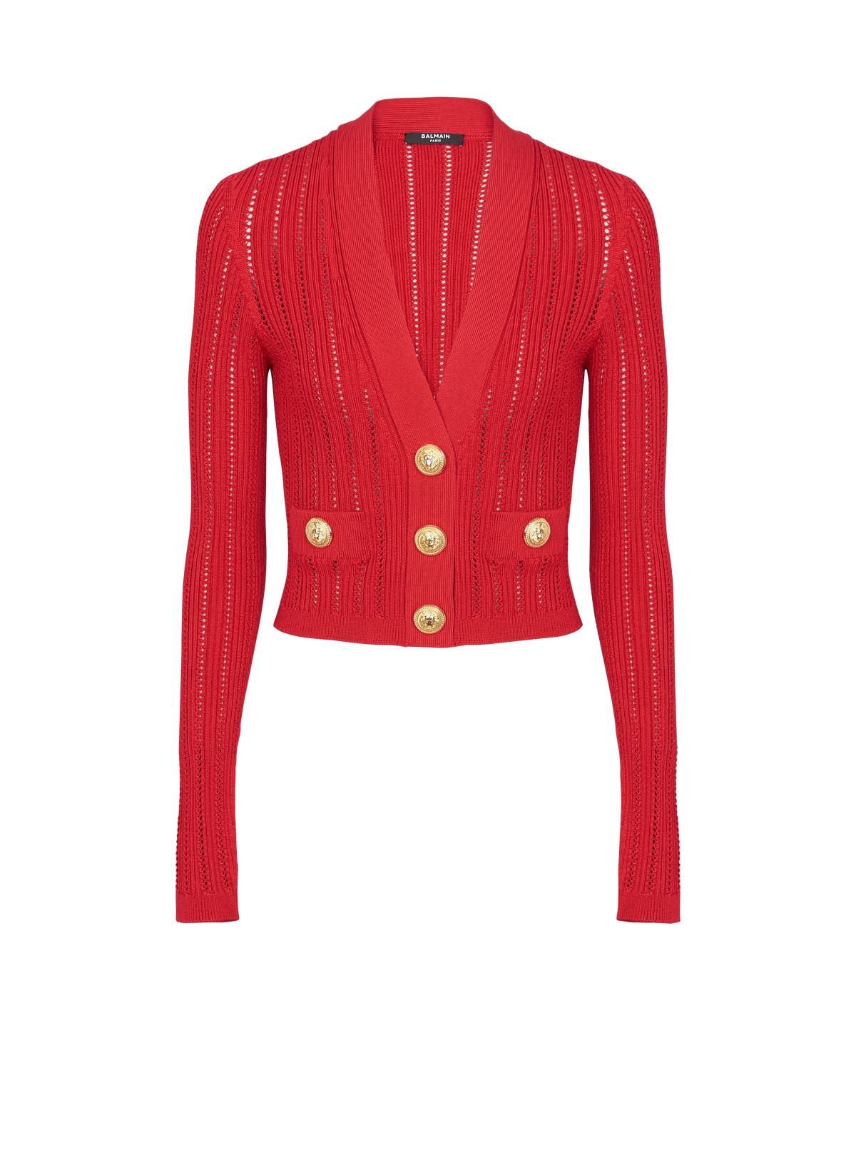 Cardigan court en maille - Rouge Vif