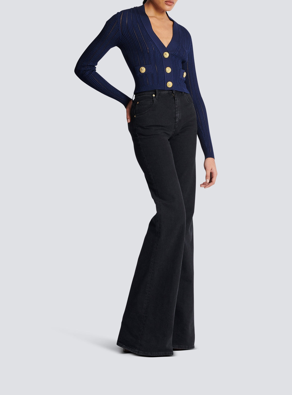 Short knit cardigan - Navy