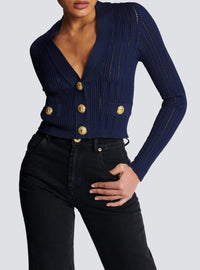 Short knit cardigan - Navy