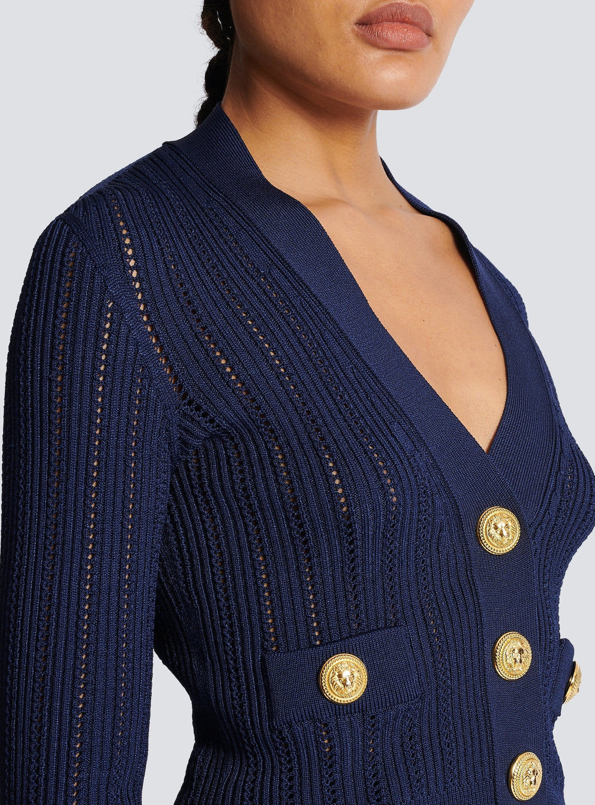 Short knit cardigan - Navy