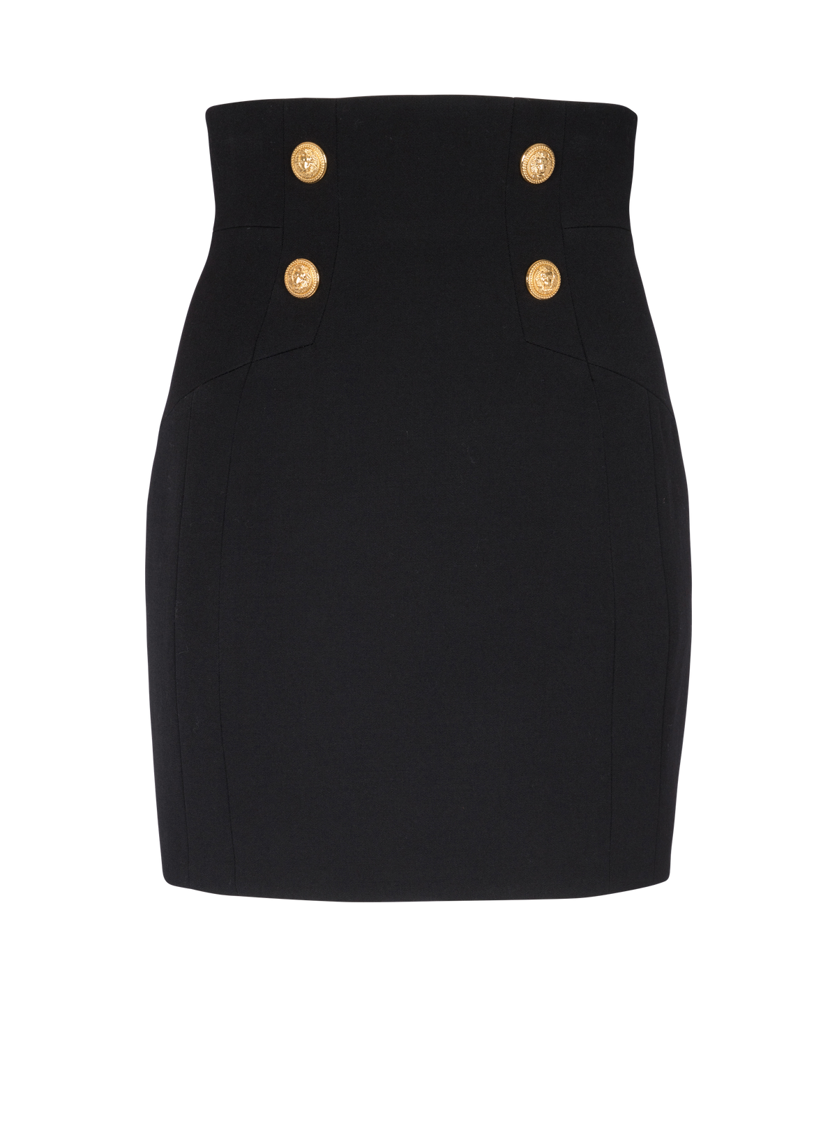 Jupe courte 4 boutons - Noir