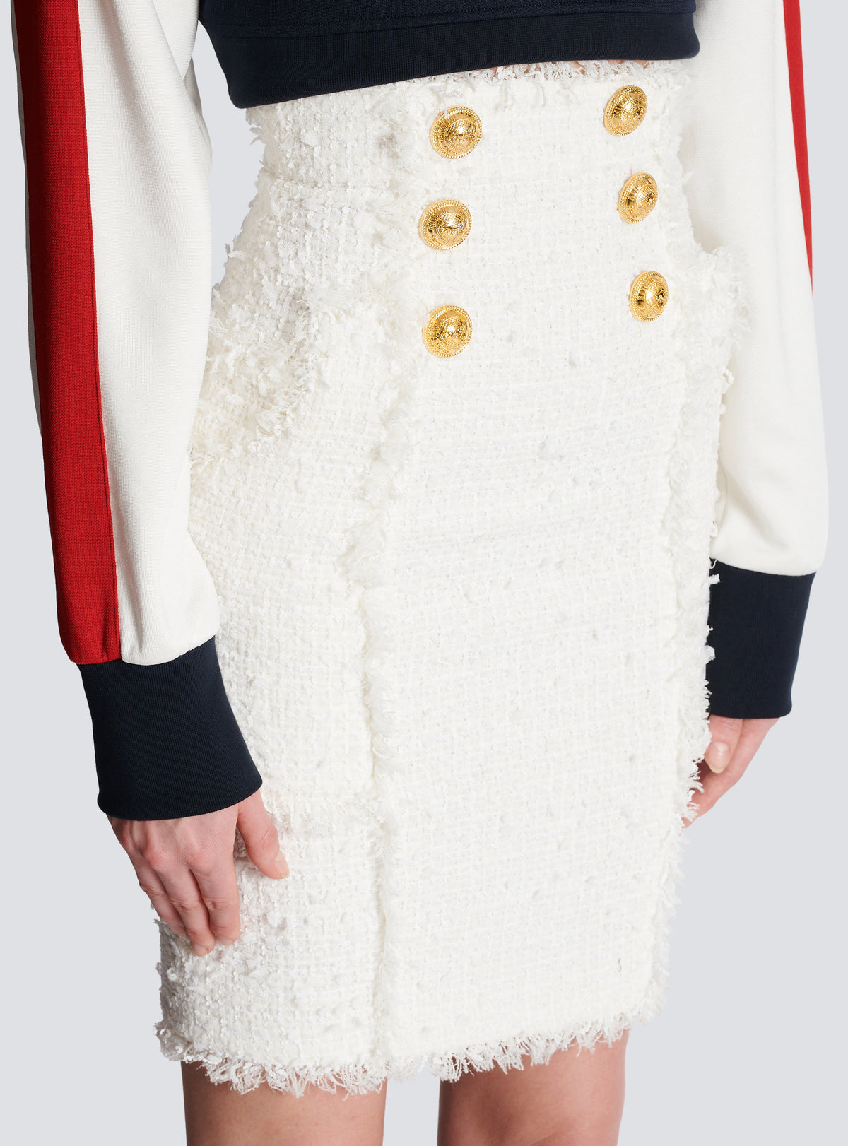 Jupe crayon en tweed - Blanc