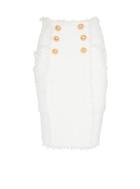Jupe crayon en tweed - Blanc
