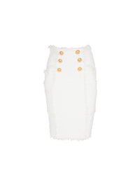Jupe midi crayon en tweed - Blanc