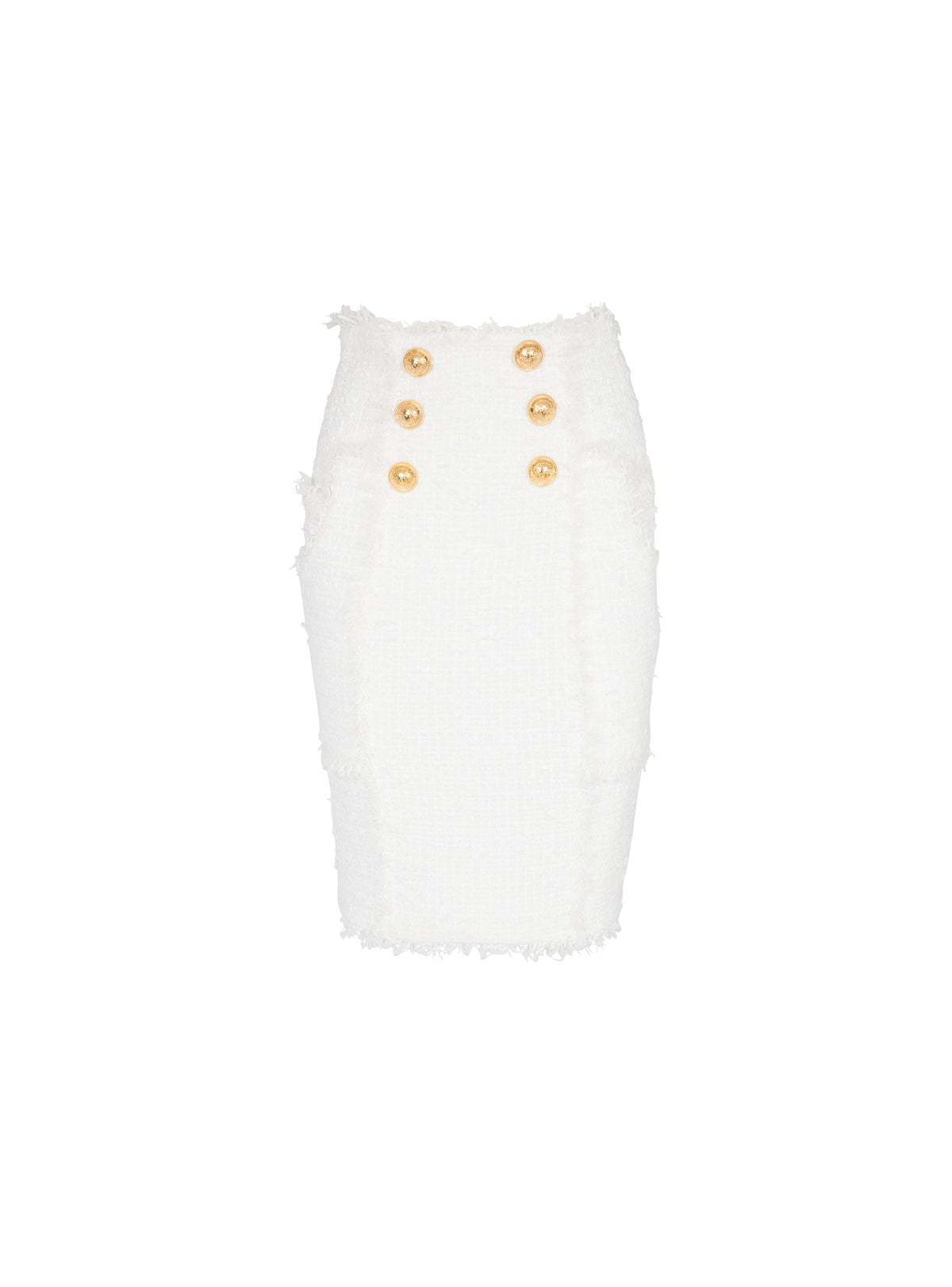 Jupe midi crayon en tweed - Blanc