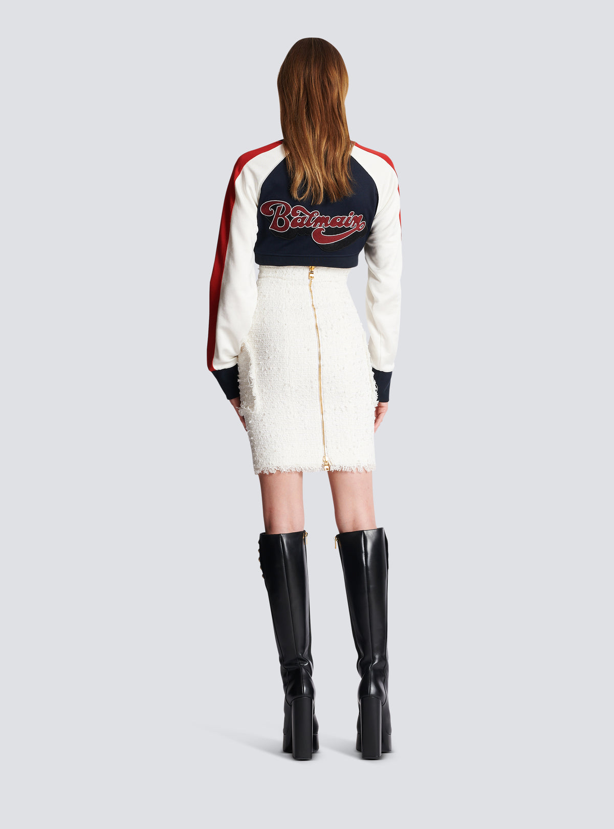Jupe crayon en tweed - Blanc