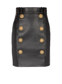 Jupe en cuir 8 boutons - Noir