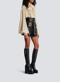 Patent leather short skirt - Black